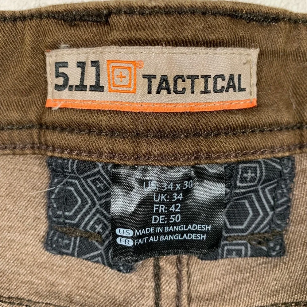 5.11 Tactical Defender-Flex Pants Mens 34x30 Brown Slim Fit Twill Outdoor